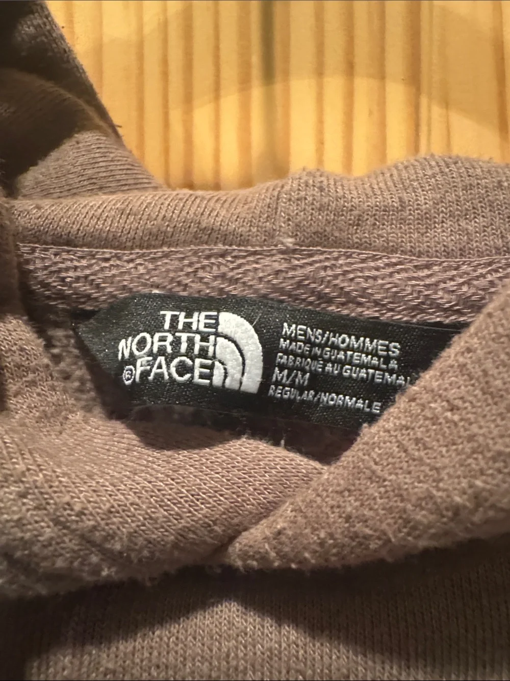 The North Face Men's Gray Hoodie with Maroon Bear Graphic